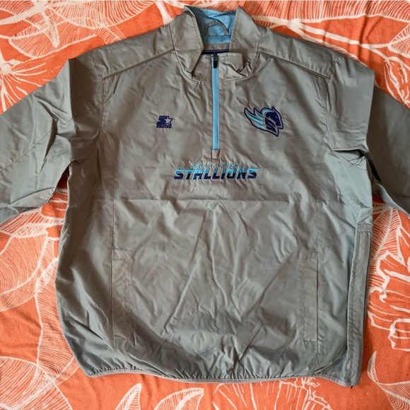 Salt Lake Stallions STARTER Quarter Zip Jacket - Picture 2 of 11
